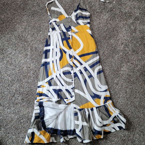 Maeve Dresses & Skirts - Maeve Blue and Yellow Print Geometric Dress